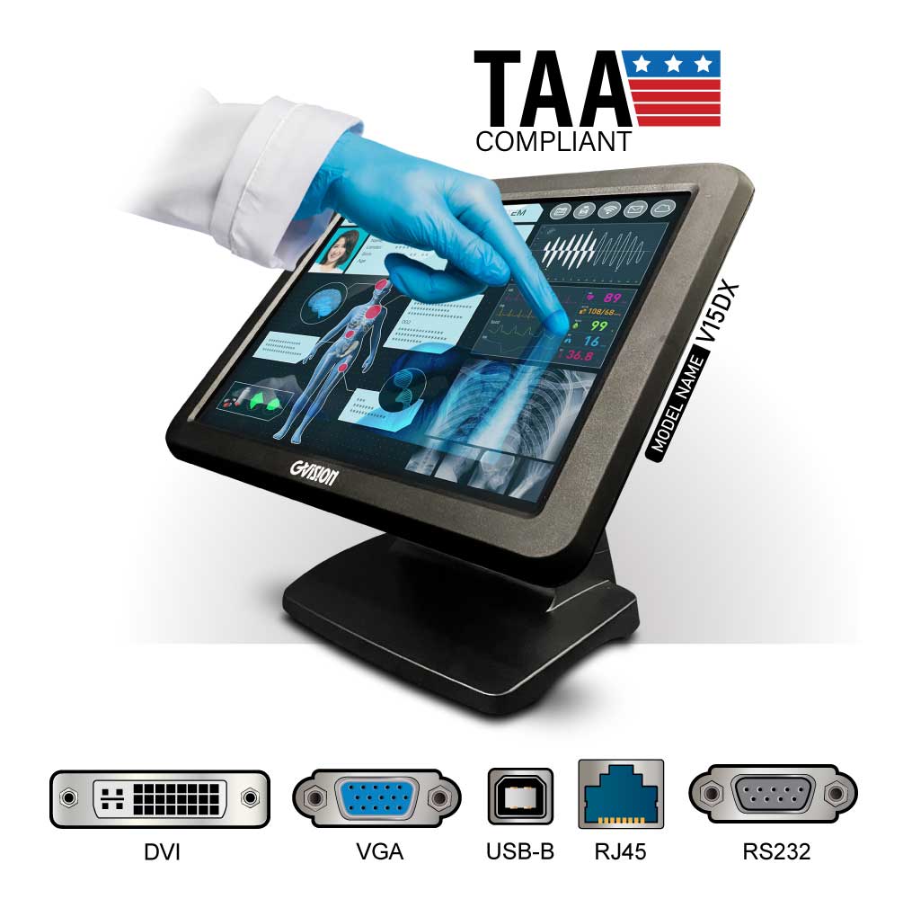 15-inch 5-Wire Resistive Touchscreen Monitor
